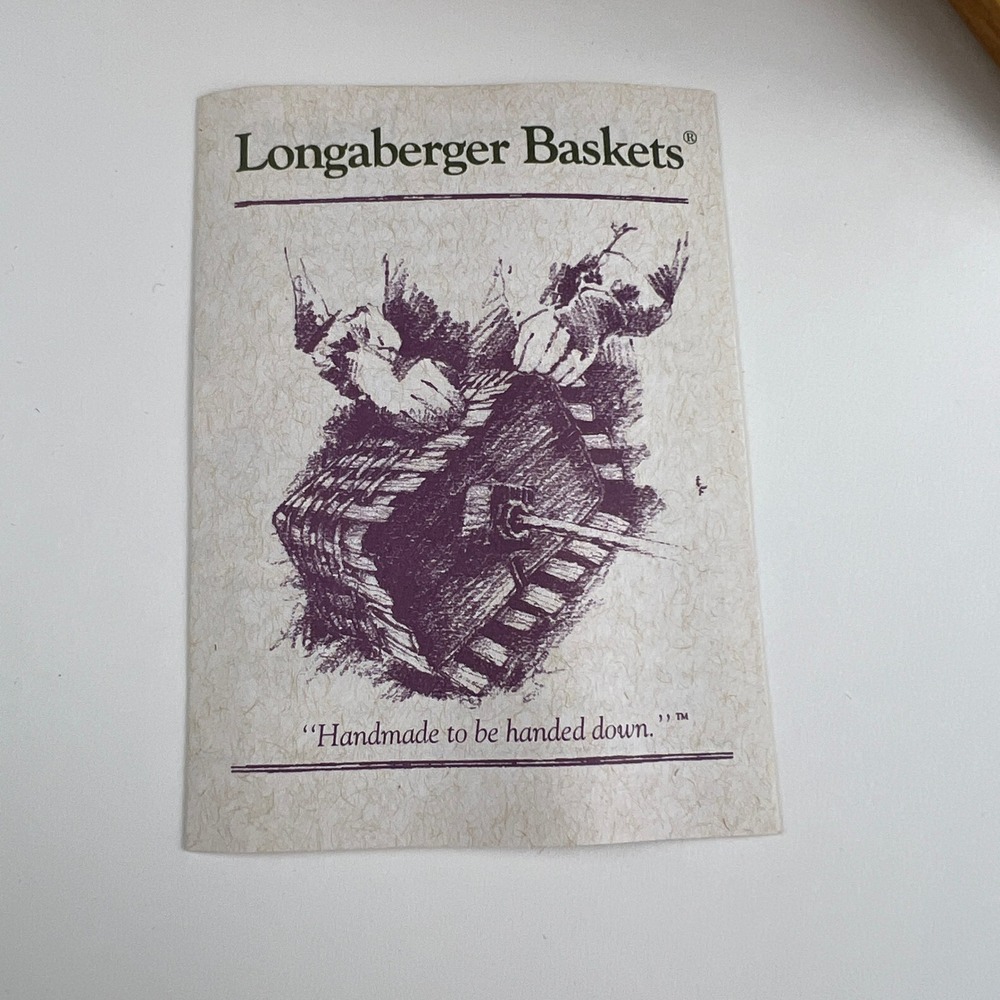 Longaberger Recipe Basket Small Brown Wood Lid Protector 17418 Farmhouse Decor - Picture 9 of 16